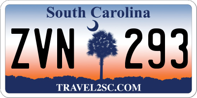 SC license plate ZVN293
