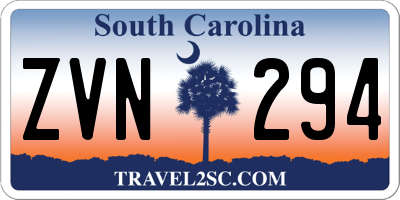 SC license plate ZVN294