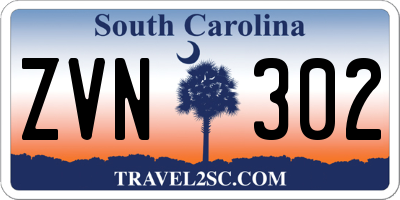 SC license plate ZVN302