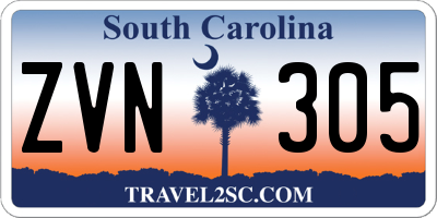 SC license plate ZVN305