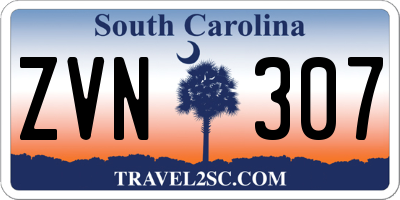 SC license plate ZVN307
