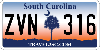 SC license plate ZVN316