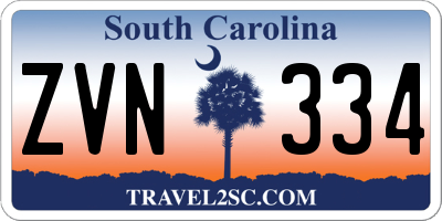 SC license plate ZVN334
