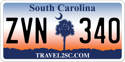 SC license plate ZVN340