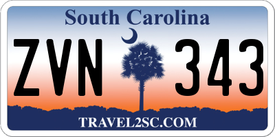 SC license plate ZVN343