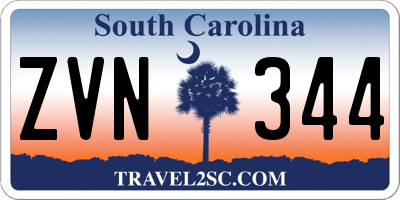 SC license plate ZVN344
