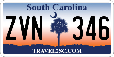 SC license plate ZVN346