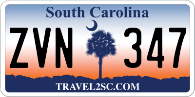 SC license plate ZVN347