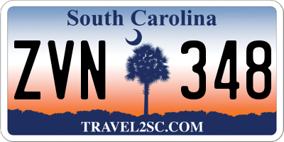 SC license plate ZVN348