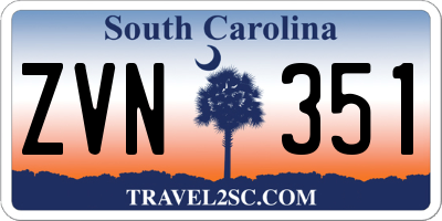 SC license plate ZVN351