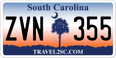 SC license plate ZVN355