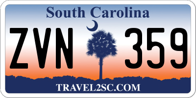 SC license plate ZVN359