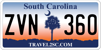 SC license plate ZVN360