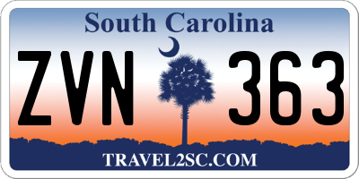 SC license plate ZVN363