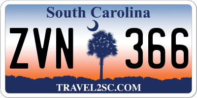 SC license plate ZVN366