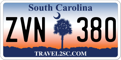 SC license plate ZVN380