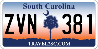 SC license plate ZVN381