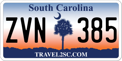 SC license plate ZVN385