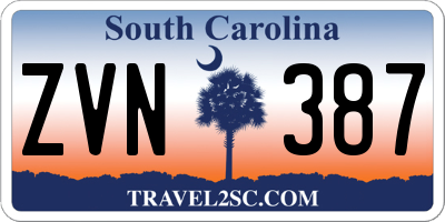 SC license plate ZVN387