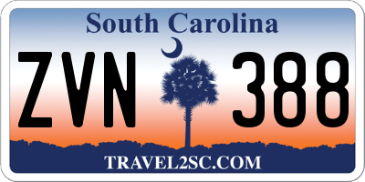 SC license plate ZVN388
