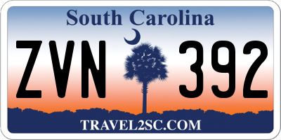 SC license plate ZVN392