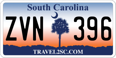 SC license plate ZVN396