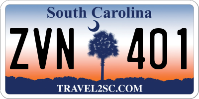 SC license plate ZVN401