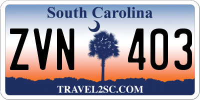 SC license plate ZVN403