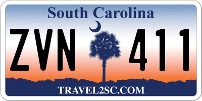 SC license plate ZVN411