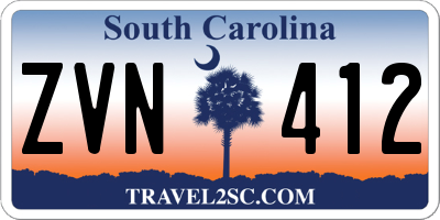 SC license plate ZVN412