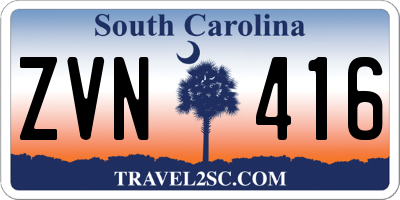 SC license plate ZVN416
