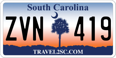 SC license plate ZVN419