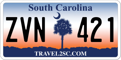 SC license plate ZVN421