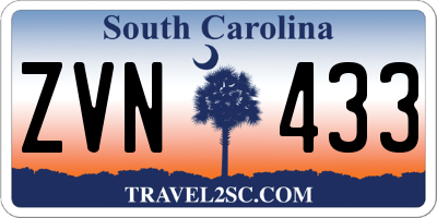 SC license plate ZVN433