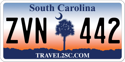 SC license plate ZVN442