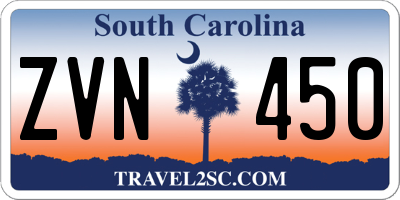 SC license plate ZVN450