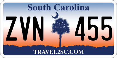 SC license plate ZVN455