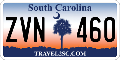 SC license plate ZVN460