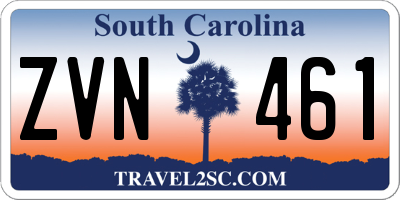 SC license plate ZVN461
