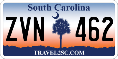 SC license plate ZVN462