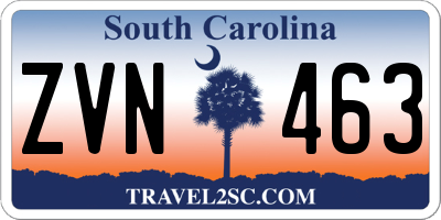 SC license plate ZVN463
