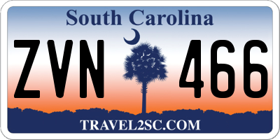SC license plate ZVN466