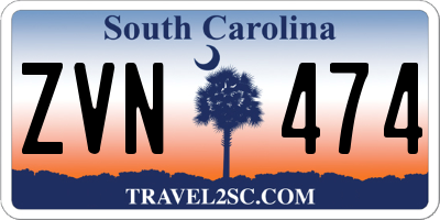 SC license plate ZVN474