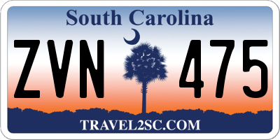 SC license plate ZVN475