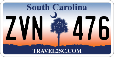 SC license plate ZVN476