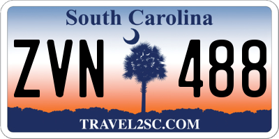 SC license plate ZVN488