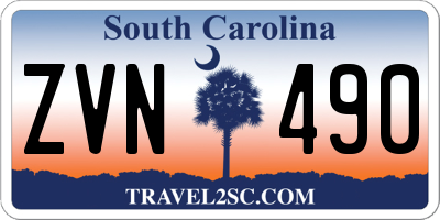 SC license plate ZVN490