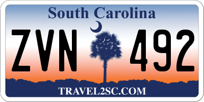 SC license plate ZVN492