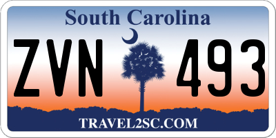 SC license plate ZVN493