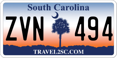 SC license plate ZVN494